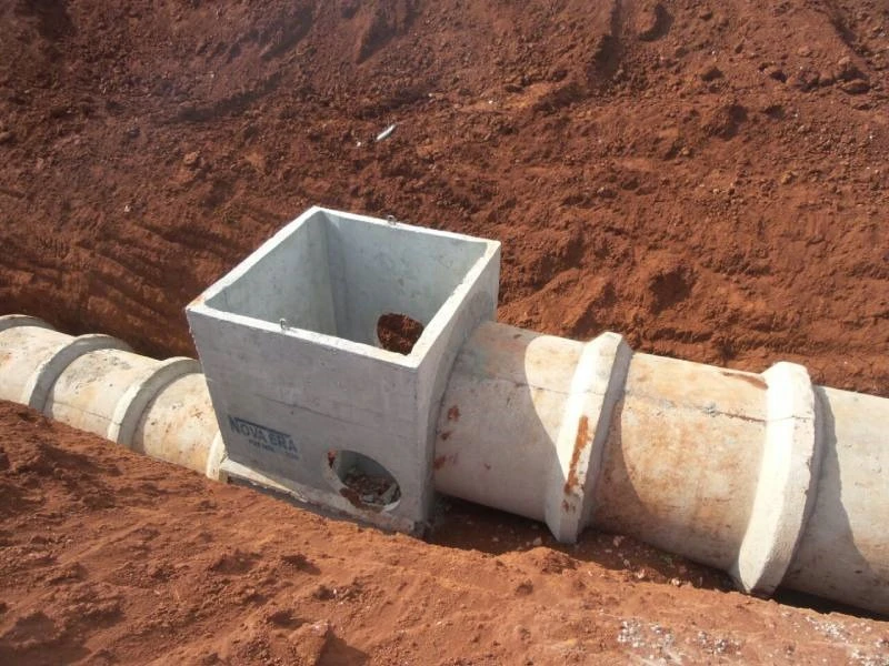 Caixa de passagem de concreto para obras
