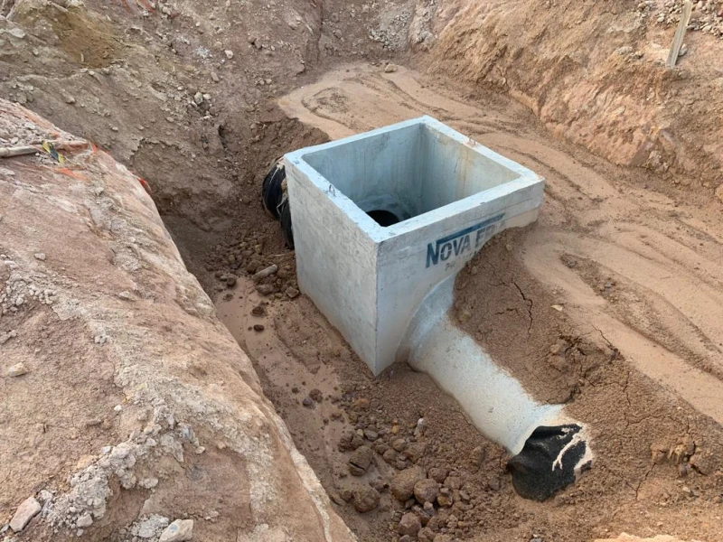 Caixa de passagem pré-moldada para obra