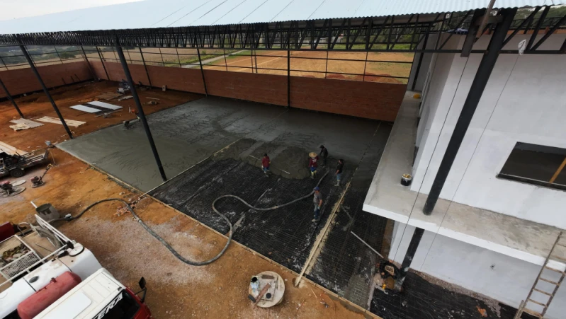 Concreto para laje na betoneira