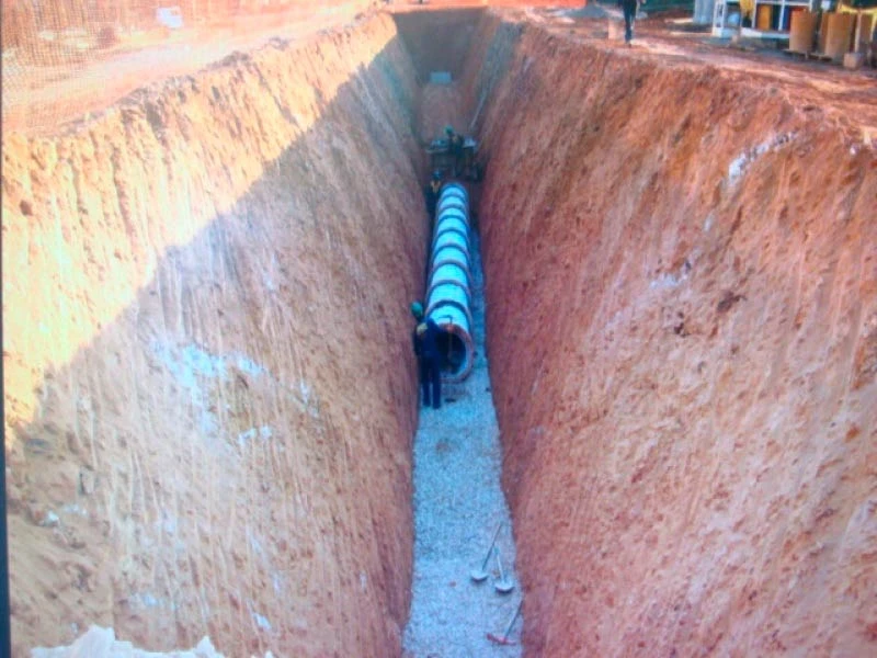 Serviço de drenagem de águas pluviais em aterros